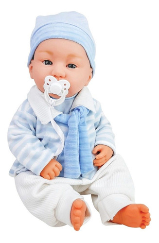 Boneco Bebê Reborn - Menino - Azul - 39 Cm - Brink Model
