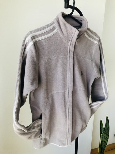 Campera Buzo Chaleco Polar Adidas Mujer Como Nueva Beige (Usado)