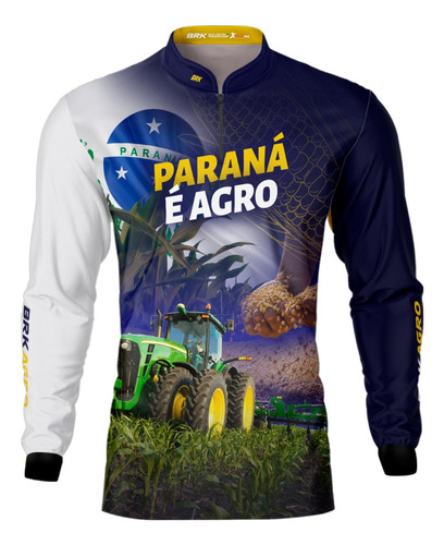 Camisa Blusa Agro Brk Paraná É Agro Milho E Soja Com Uv50 +