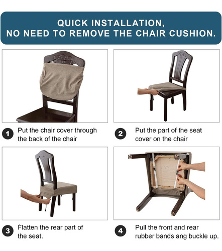 Fundas Impermeables Para Sillas De Comedor, Modelo Trasero C