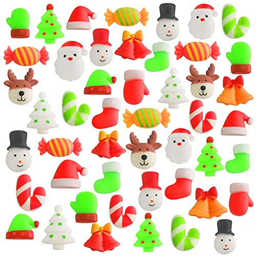 48 Piezas De Juguetes Esponjosos Mochi Navideños Mini Kawaii