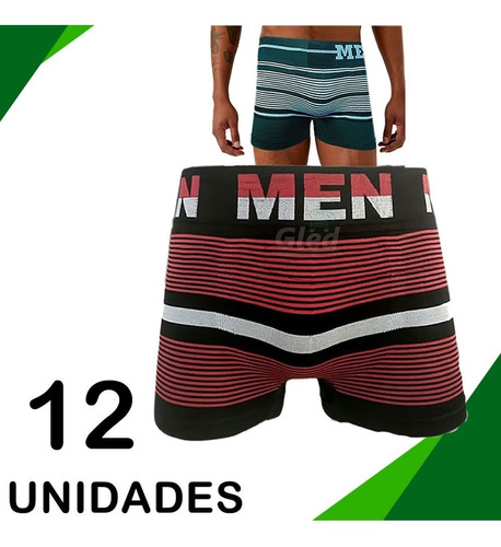 Kit 12 Cuecas Box Boxer Sem Costura Adulto E Infantil