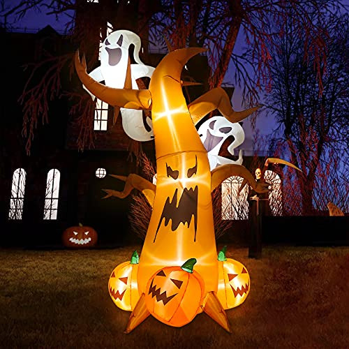 8 Pies De Halloween Árbol Muerto Inflable Con Xt7sq