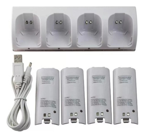 Carregando Do Station +4* 2800mah Baterias Para Wii Branco