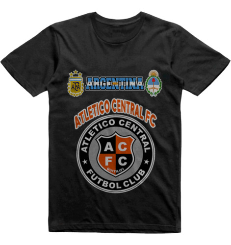 Remera Infantil Negra Atlético Central Fútbol Club Quitilipi