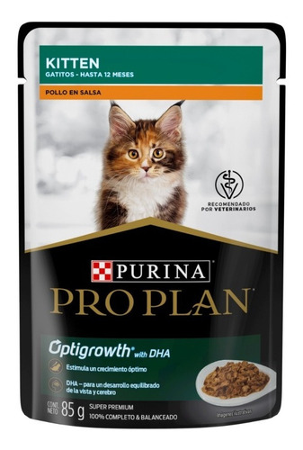 Imagen 1 de 3 de Pro Plan Comida Gato Kitten Pollo Paquete 24 Sobre 85g