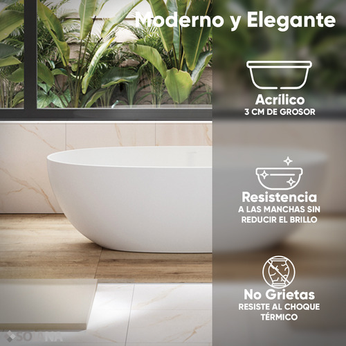 Kit Bañera Acrilico Slim 170x80x60 Cm + Grifo Independiente Color Blanco/Silver