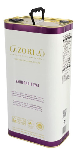 Aceite De Oliva Extra Virgen Cazorla Variedad Royal.(5 Litros)