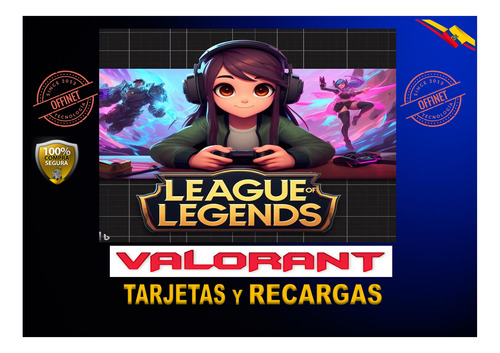 Tarjetas League Of Legends, Valorant Y Otras.