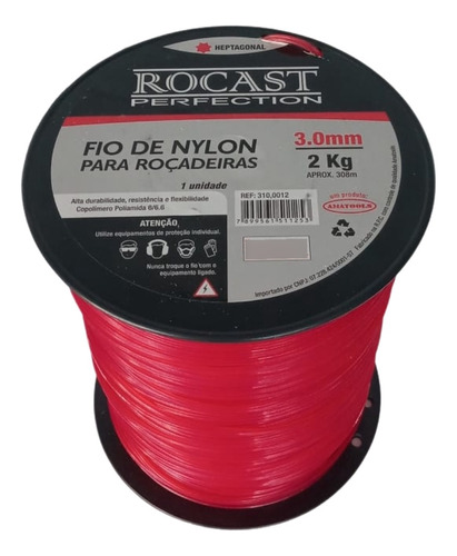 30 Metros De Fio De Nylon 3.0mm Para Aparadores E Roçadeira 