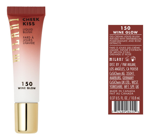 Rubor Liquido Multiusos Cheek Kiss Blush Milani Tono Del Maquillaje 150 Wine Glow