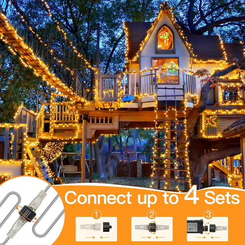 Luces De Navidad Shineshine 150 Led 15mts 8 Modos Fiesta Blanco