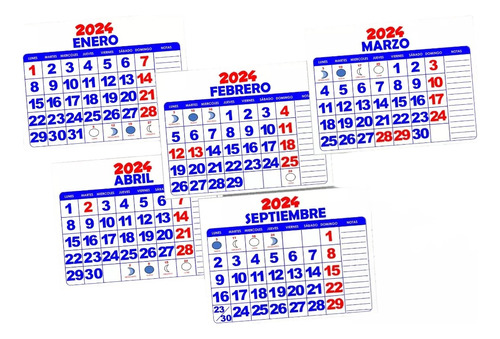 Kit Imprimible Calendarios Mignon 2024 Vectores Pdf + Jpg