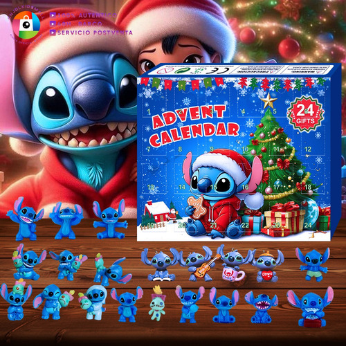 Xv Caja Para Calendarios Adviento Navideños Stitch, 24 Un