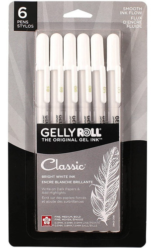 Bolígrafos De Gel Blanco Sakura Gelly Roll Classic 05 08 10