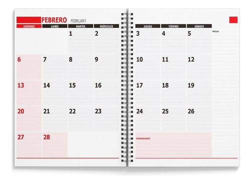 Agenda De Escritorio A4 Con Espiral Bux - Mensual 2024