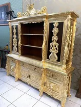 Comprar Buffet Cristaleira Cara De Leão Rico Entalhes Madeira De Lei