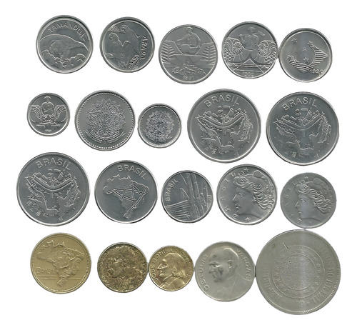 400 Réis 1940 + 50 E 100 Cruzeiros 1985 + 17 Moedas
