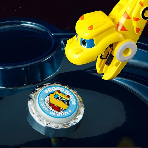 Beyblade Dino Amarelo Novidade Brinquedos Com Lançador