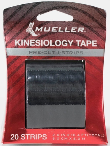 Cinta Kinesiológica Mueller Pre Cortada Color Negro