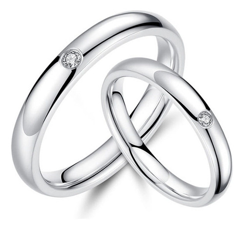 Anillo De Promesa Plata Hombre Y Mujer Ajustables 2pcs