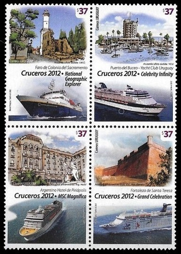 Barcos - Cruceros - Uruguay 2012 - Serie Mint