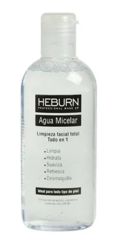 Agua Micelar Limpieza Facial Desmaquillante X 200 Ml Heburn