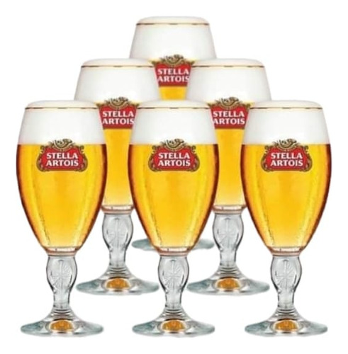 Caja Con 6 Copas De Cerveza Stella Artois 330 Ml Originales