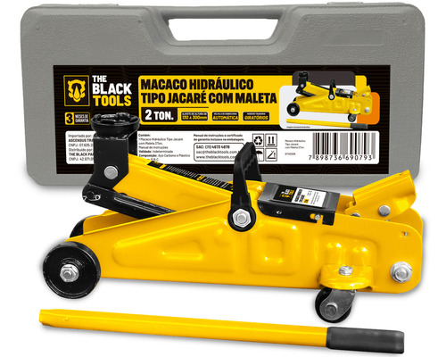 Macaco Jacaré Hidraulico 2t Jacarézinho Mecânico Com Maleta Bth200k The Black Tools