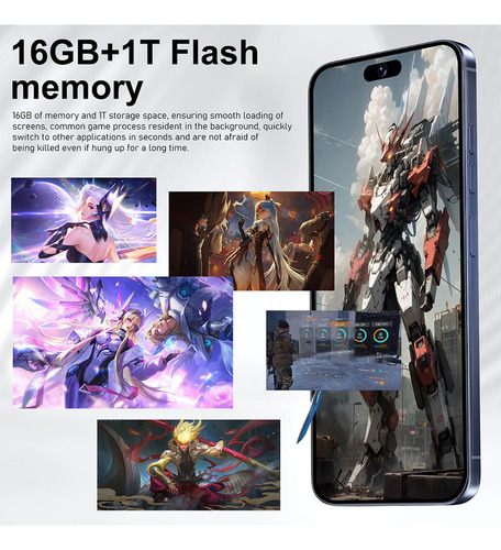 P Smartphone Android Con Función Isla I15pro Max 16+1tb