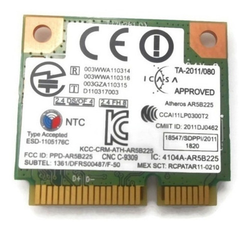 Wireless+bluetooth Atheros Ar5b225 Notebook Samsung Np270e4