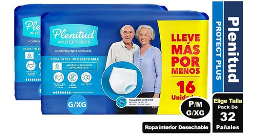 Pañal Plenitud Protect Plus Pack De 2 Paquetes Elige Talla