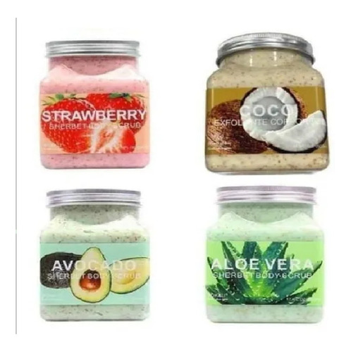 Exfoliante Corporal De Baño Frutas Aclarante Suavizante Fresa,aloevera,lavanda,miel,coco,café,