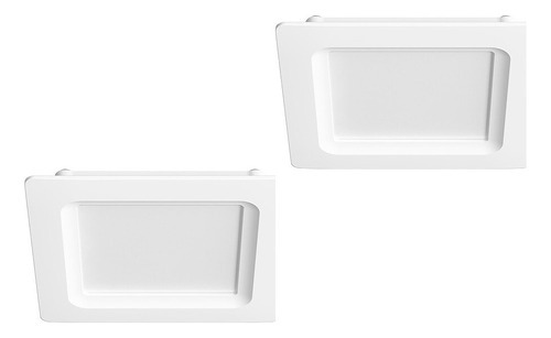 Set De 2 Luminarios Led Plafón Empotrar 6w Blancos 60k Magg Color Blanco