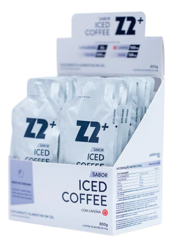 Suplemento Energy Gel Z2 20 Sachês Com Cafeína Sabor Iced coffee