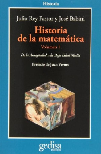 Libro - Historia De La Matematica Volumen 1 - Rey Pastor , 