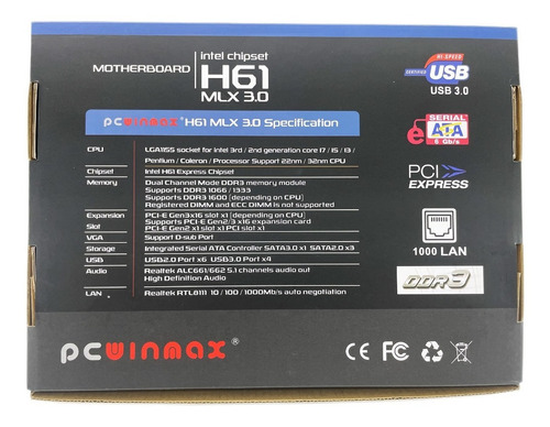 Placa Mãe Gamer H61 Mlx 3.0 Ddr3 6 Usb 2.0 Vga hdmi Lga1155