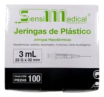 Comprar 100 Jeringas HiPodérmicas Sensimedical 22gx32mm 3ml Capacidad En Volumen 3 Ml