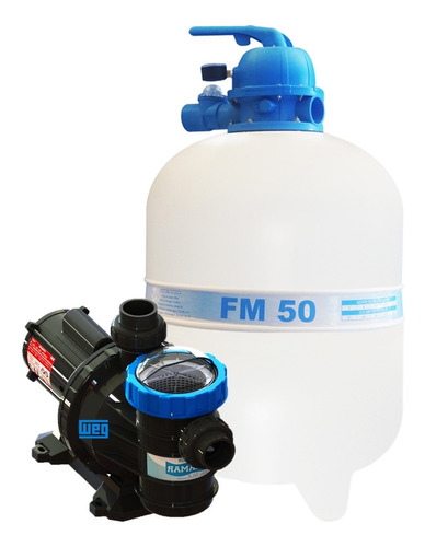 Conjunto Filtro Fm-50 Com Bomba 3/4cv Bm75 Weg Sodramar