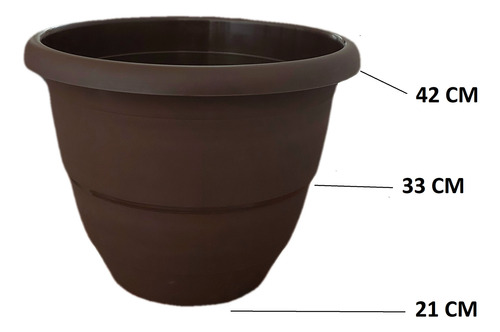 2 Macetas De Plástico De 23 Litros 42 Cm Diámetro Complan