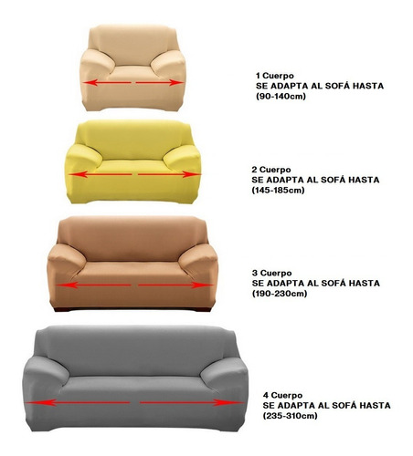 Funda Cobertor Elástica 2 Cuerpos Sofa Sillón Diseños M-145-185cm 