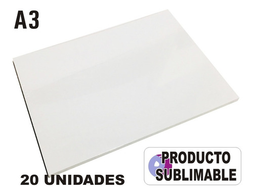 20 Cartones Blancos Para Sublimación Cartón Sublimable A3