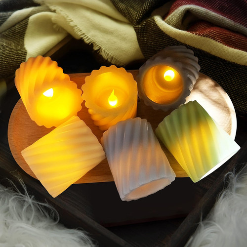 Velas Votivas Coloridas Sin Llama, Funcionan Con Pilas, Con
