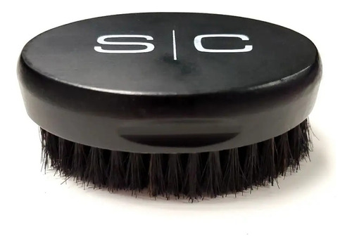 Cepillo Profesional Barbero De Madera Militar Ovalado Sc Color Negro