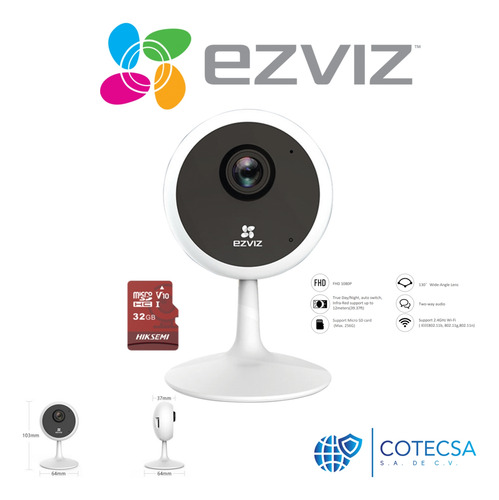 Cámara Mini Ip Ezviz 2mp Visión 106° Audio 32gb/ Cs-c1c