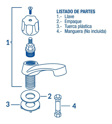 Llave Individual Para Lavabo Basic Foset 49229 Acabado Cromado