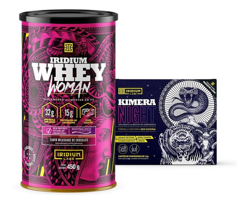 Whey Protein Woman Body Collagen 450g + Kimera Night Sabor Milk Shake Chocolate