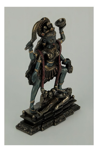 Estátua decorativa, deusa hindu Kali no peito de Shiva, bronze