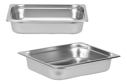 Cuba Gn 1/2 Por 65mm Kit 2 Un Rechaud Aço Inox Resistente Cor Prateado