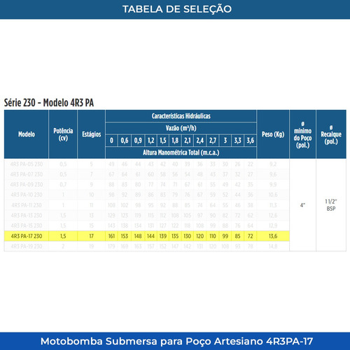Bomba Leão Para Poço Artesiano 4r3pa-19 2cv 380v Trifásica